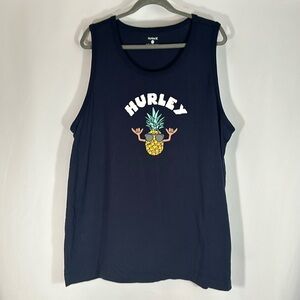 Hurley Navy Blue Pineapple Graphic Tank Top XXL